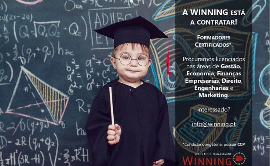 A WINNING quer contratar 50 Formadores Certificados* (com *CCP)