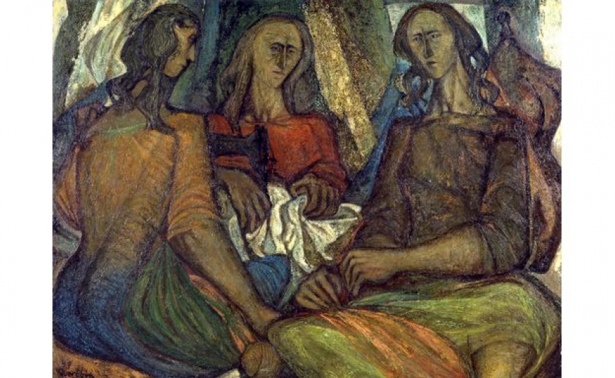 Querubim Lapa Costureiras 1949 óleo sobre tela - Foto Mário de Oliveira CAM Centro de Arte Moderna Gulbenkian