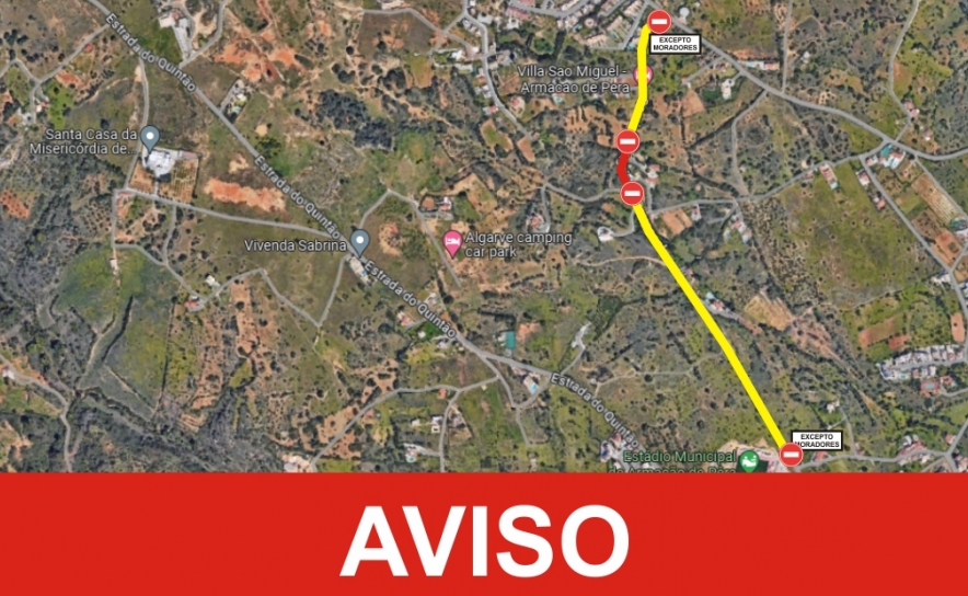  CORTE DE TRÂNSITO NO CAMINHO AGRÍCOLA CARRASCAL NA FREGUESIA DE ARMAÇÃO DE PÊRA ENTRE 11 E 14 DE JUNHO